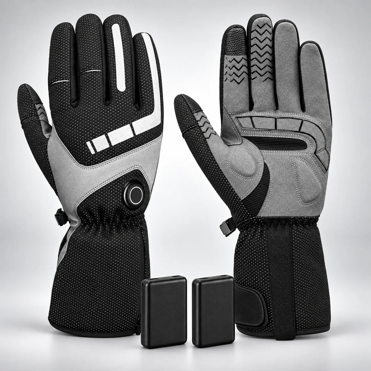Gants moto chauffants doublés polaire Brosia S173 avec 2 batteries — packshot premium