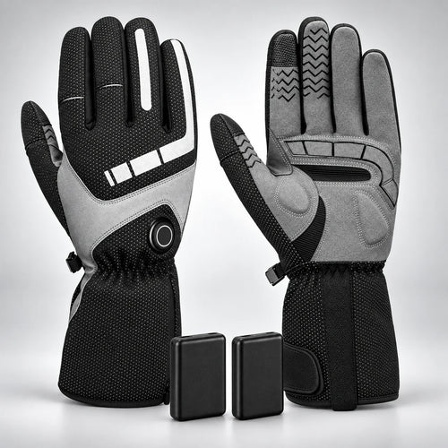 Gants moto chauffants doublés polaire Brosia S173 avec 2 batteries — packshot premium