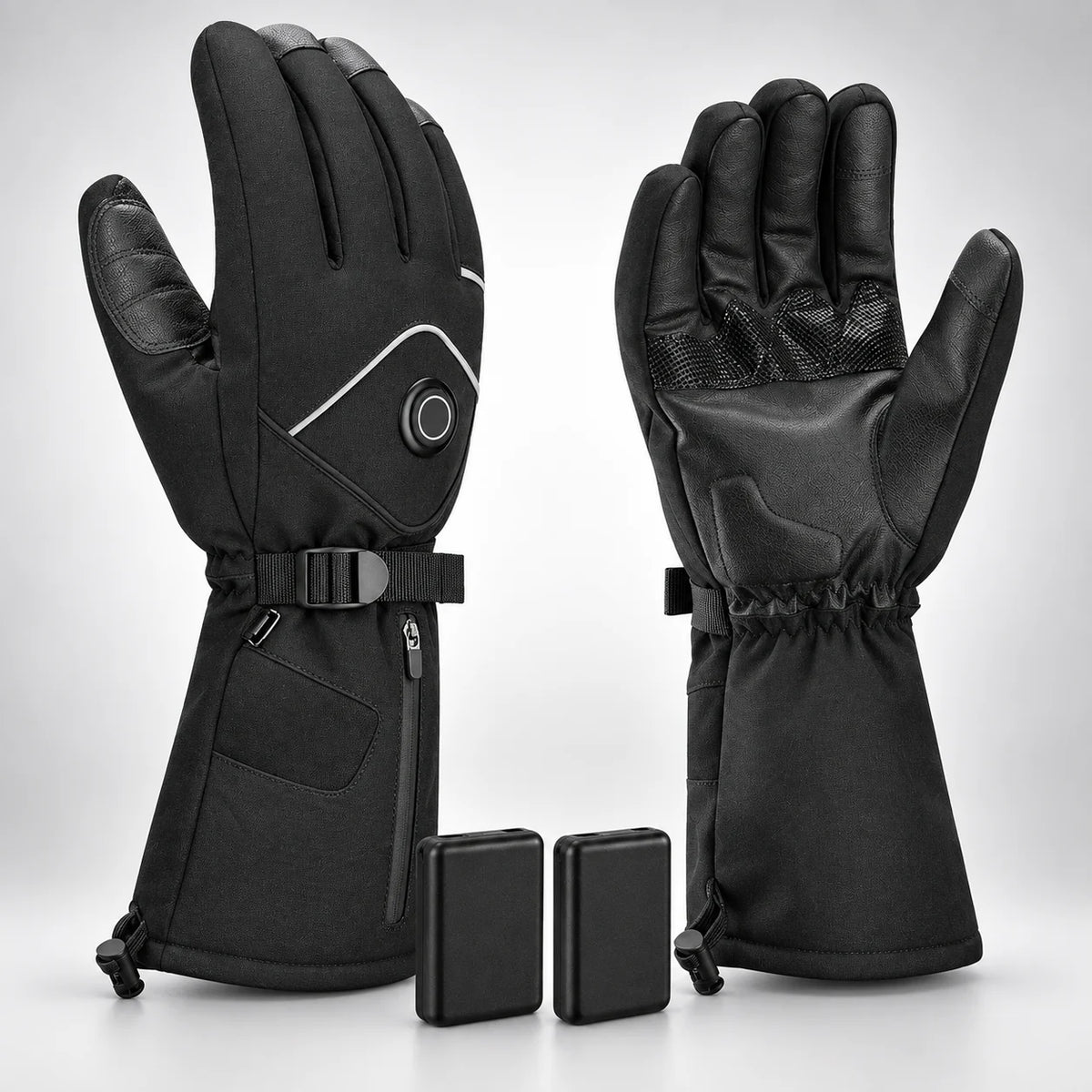 Gants moto chauffants doublés polaire Brosia S278 avec 2 batteries — packshot premium