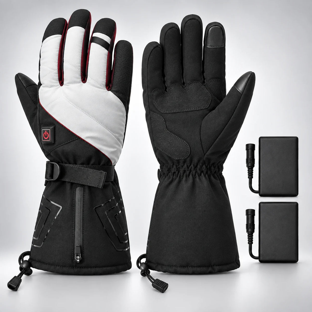 Gants moto chauffants doublés polaire Brosia S304 avec 2 batteries — packshot premium