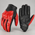 Gants moto été vintage Cafero rouges — packshot premium