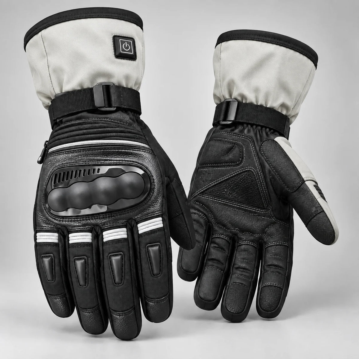Gants moto chauffants réglables Calorix MDL0318 gris sans batterie — packshot premium