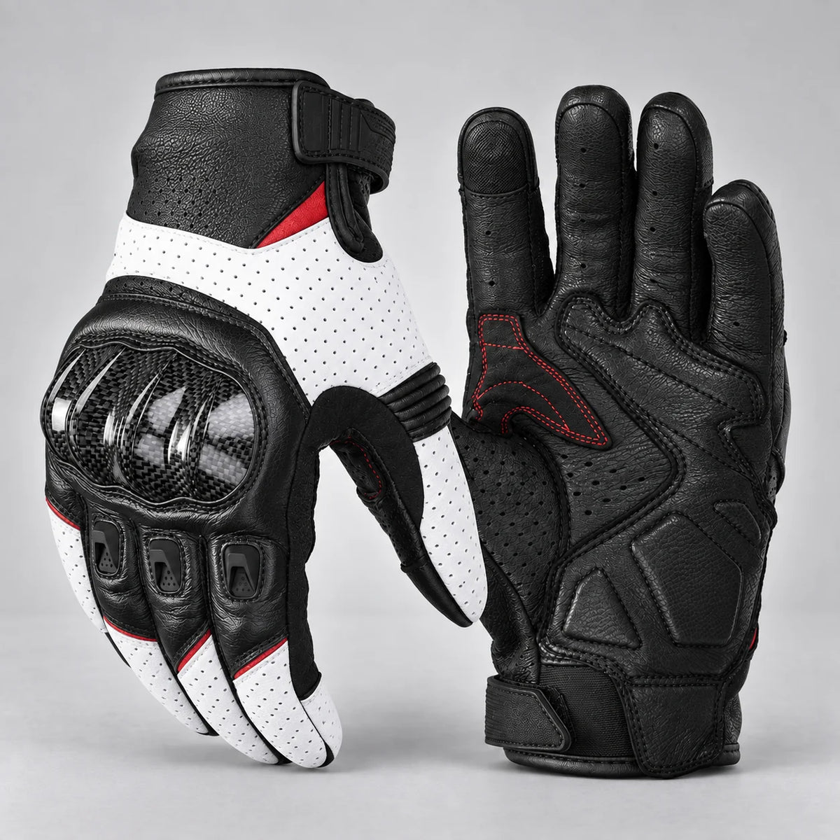 Gants moto été carbone Carbix Blanc — packshot premium