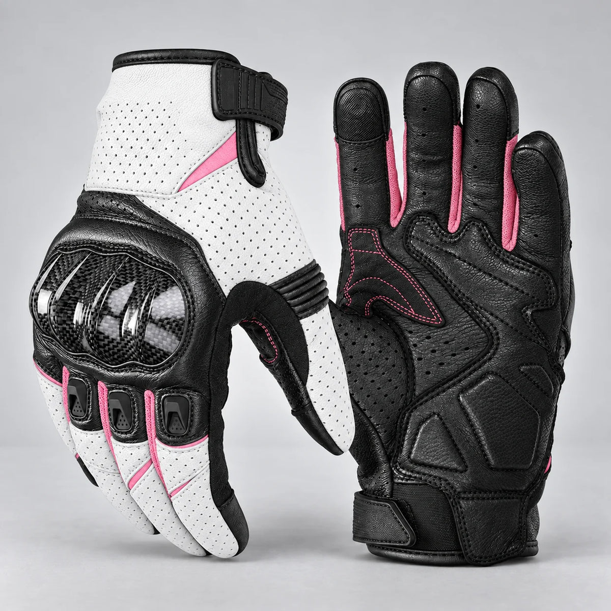 Gants moto été carbone Carbix Rose — packshot premium