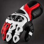 Gant moto Fehrix — gros plan cuir et coque carbone