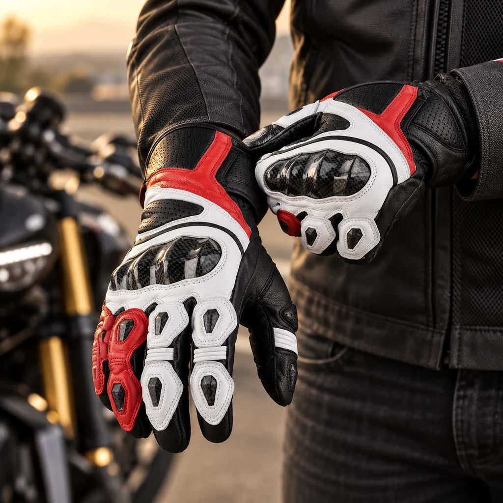 Gants moto hiver carbone Fehrix portés