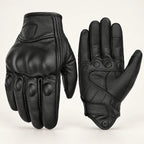 Gants moto hiver vintage Foxen Noir — packshot premium