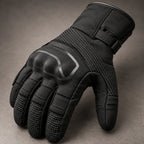Gant moto hiver Glacix noir — gros plan textile et protection