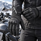 Gants moto hiver Glacix noirs portés