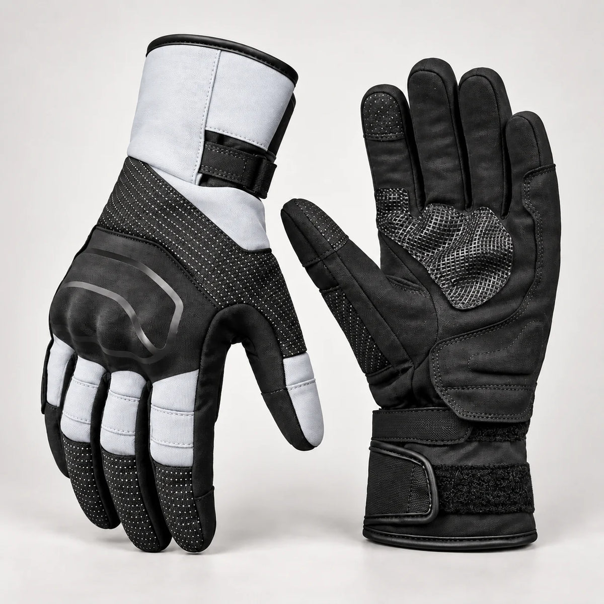 Gants moto hiver doublés polaire Glacix Gris météorite — packshot premium