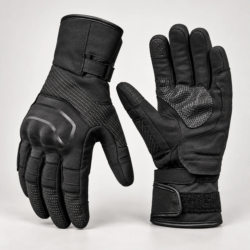 Gants moto hiver doublés polaire Glacix Noir nuit — packshot premium