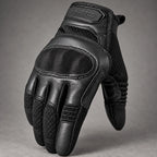 Gant moto Gripix noir — gros plan protection, mesh et PU