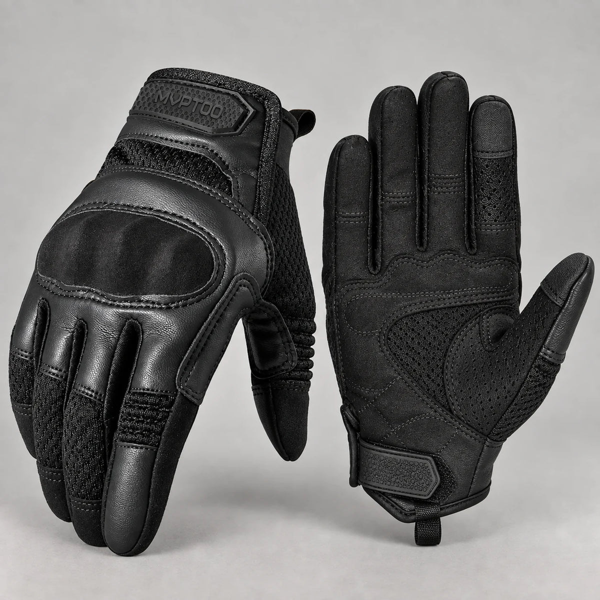 Gants moto tactiles Gripix noirs — packshot premium