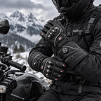 Gants moto chauffants cuir Kelvix portés