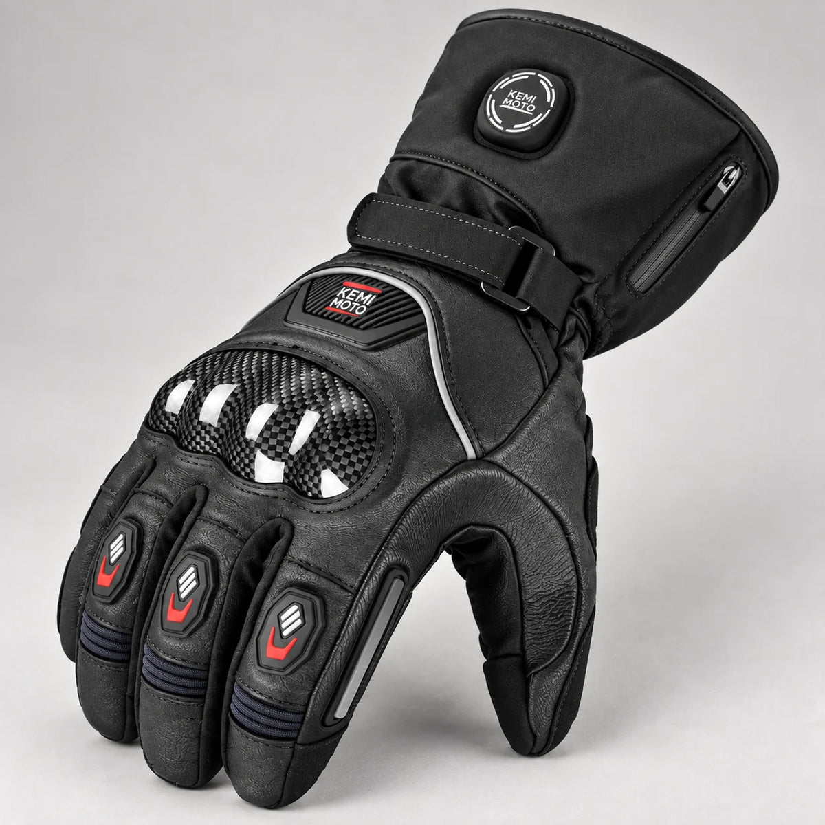 Gant moto chauffant cuir Kelvix — gros plan produit