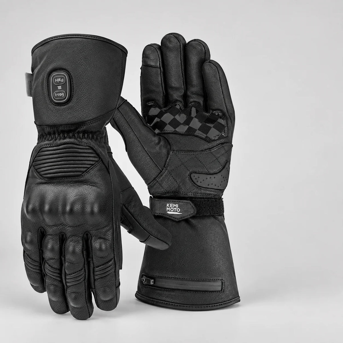 Gants moto chauffants cuir Kelvix N-8036 Noir — packshot