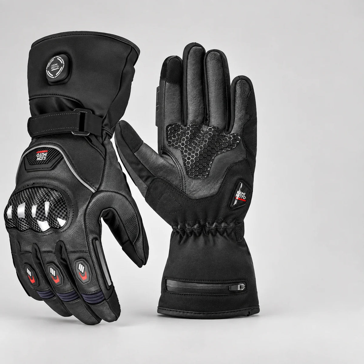 Gants moto chauffants cuir Kelvix N-8039 Noir — packshot
