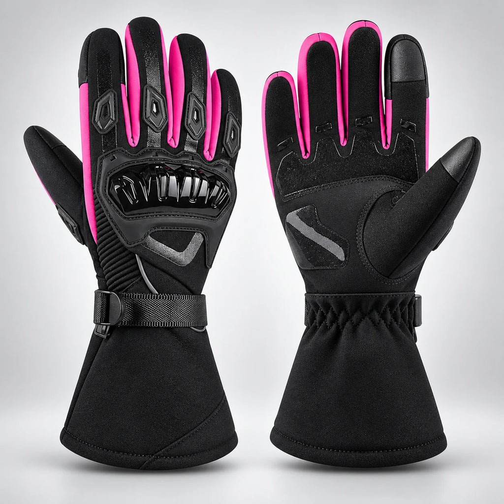 Gants moto hiver imperméables Lynea Rose — packshot premium