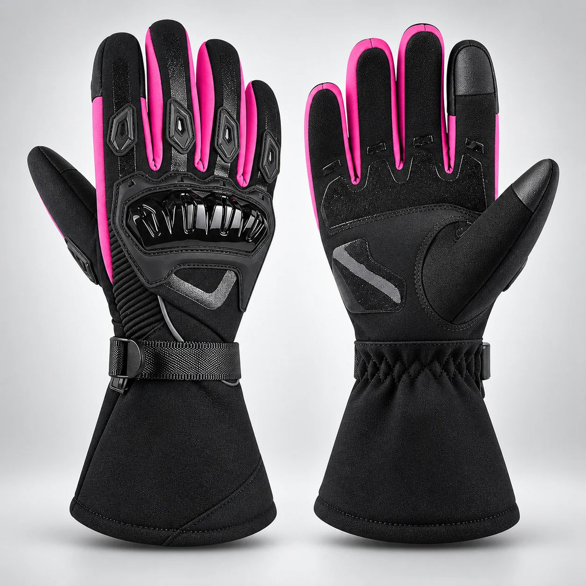 Gants moto hiver imperméables Lynea Rose — packshot premium