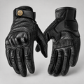 Gants moto homme Moltis en cuir noir perforé — packshot face et paume