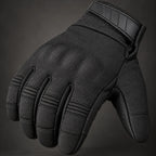 Gant moto Norvik noir — gros plan textile et coutures