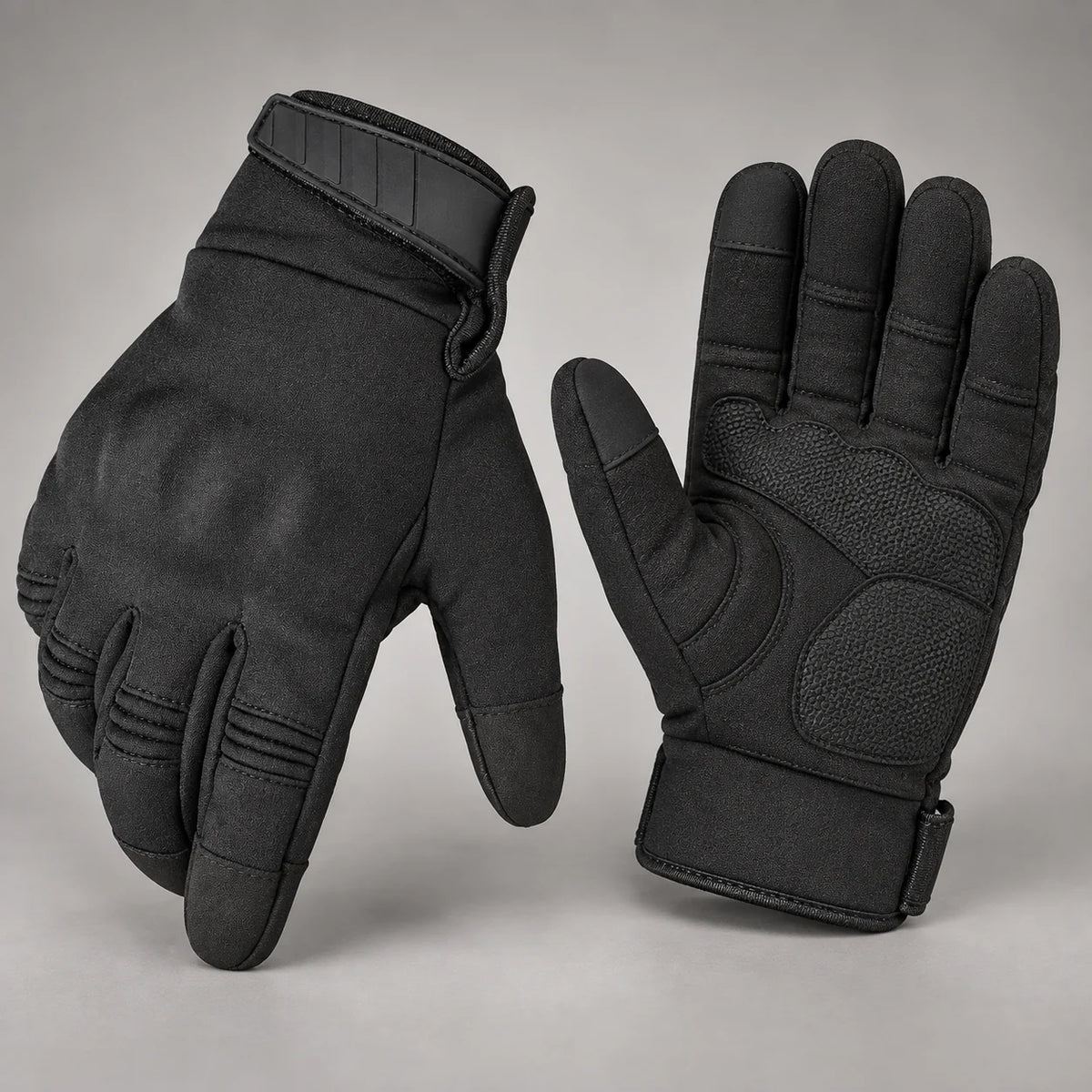 Gants moto hiver déperlants Norvik Noir — packshot premium