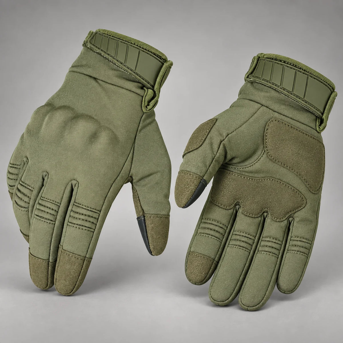Gants moto hiver déperlants Norvik Vert — packshot premium