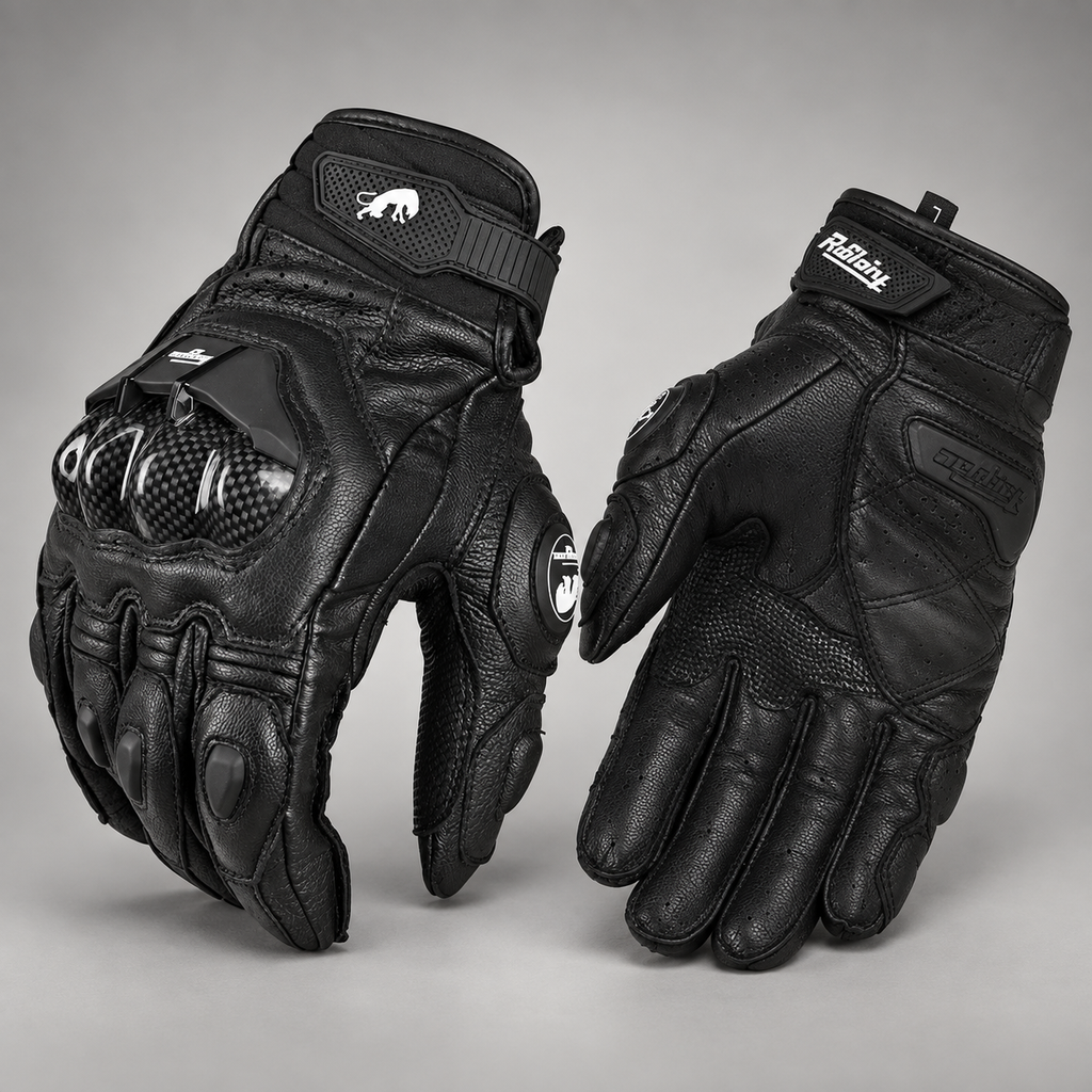 Gants moto été renforcés Raceix noirs — packshot premium