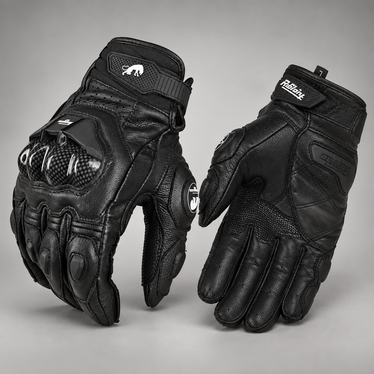 Gants moto été renforcés Raceix noirs — packshot premium
