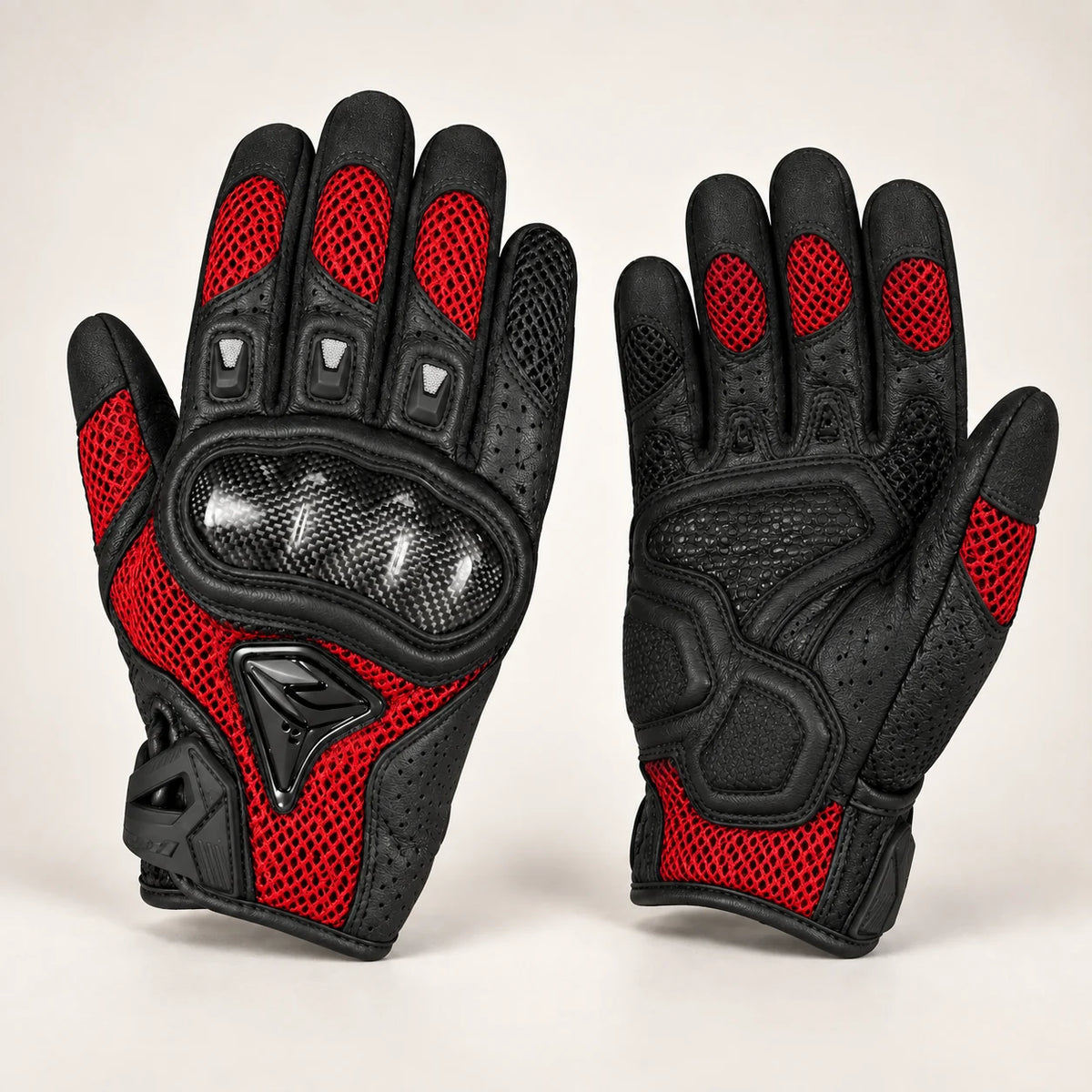 Gants moto hiver racing Rastik 391 Noir et rouge — packshot premium