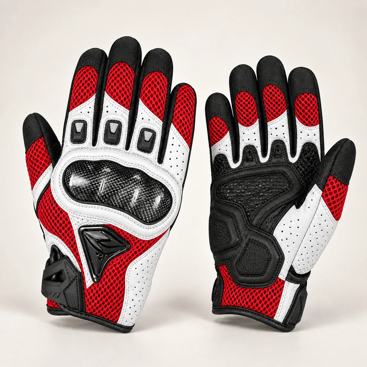 Gants moto hiver racing Rastik 391 Rouge et blanc — packshot premium