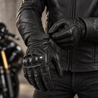 Gants moto hiver racing Rastik noirs portés