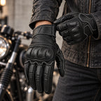 Gants moto été respirants Ridera noirs portés