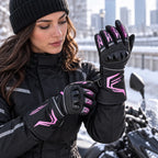 Gants moto femme thermiques Rosalya portés
