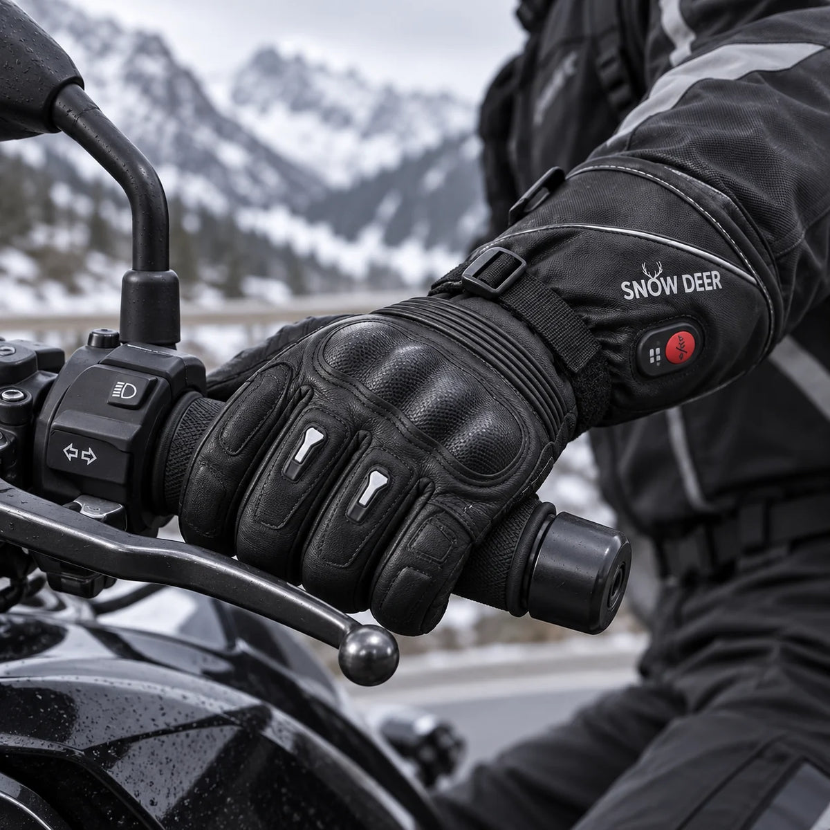 Gant moto chauffant Sedra sur le guidon gauche