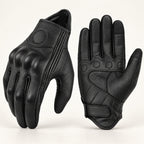 Gants moto hiver rétro Suvra Noir — packshot premium