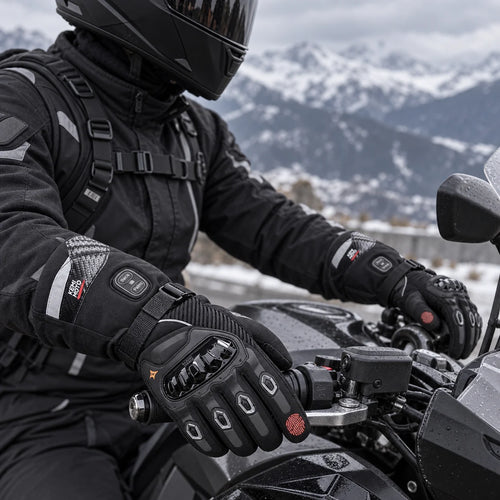 Gants moto chauffants Thermik portés