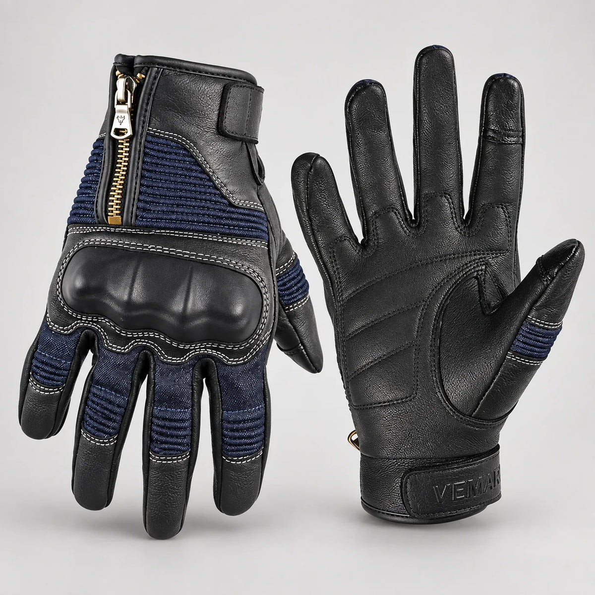 Gants moto femme rétro Vemira Noir — packshot