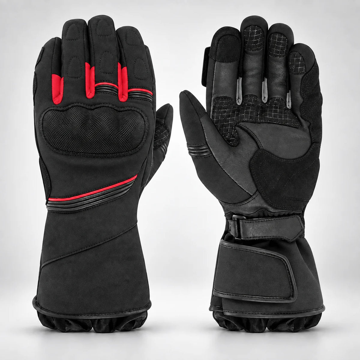 Gants moto hiver coupe-vent Wintra Rouge — packshot premium