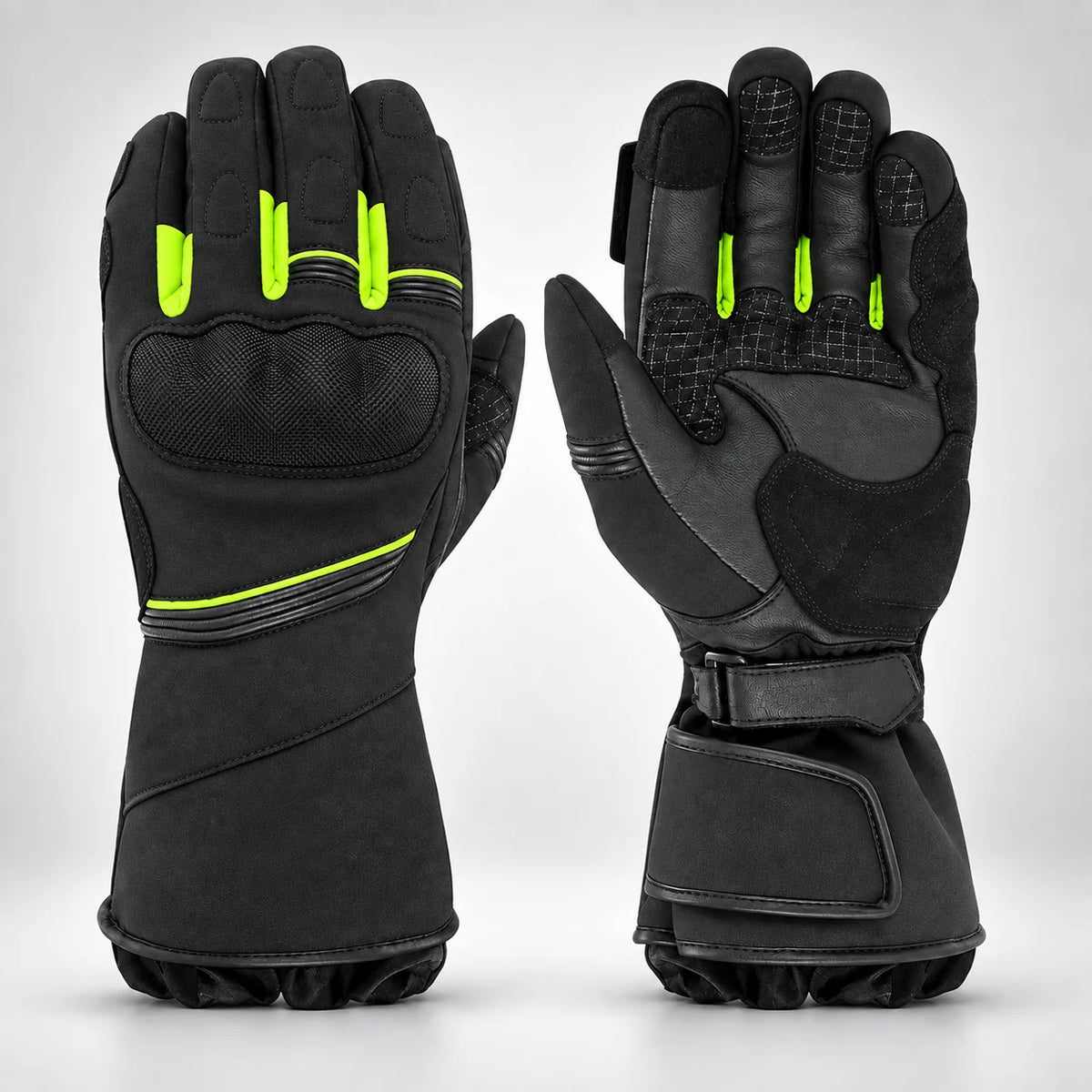 Gants moto hiver coupe-vent Wintra Vert — packshot premium