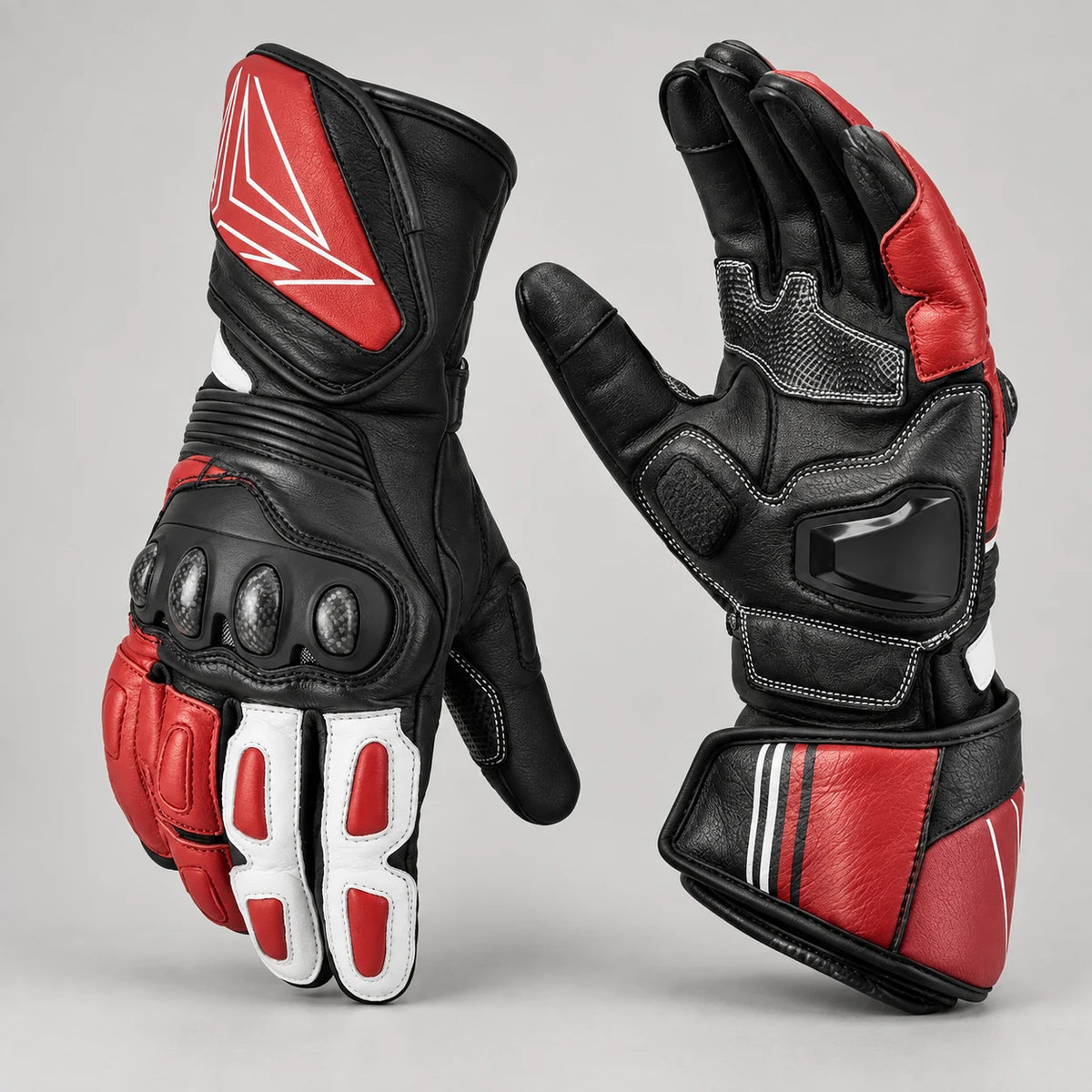 Gants moto touring cuir Wolfia Rouge — packshot