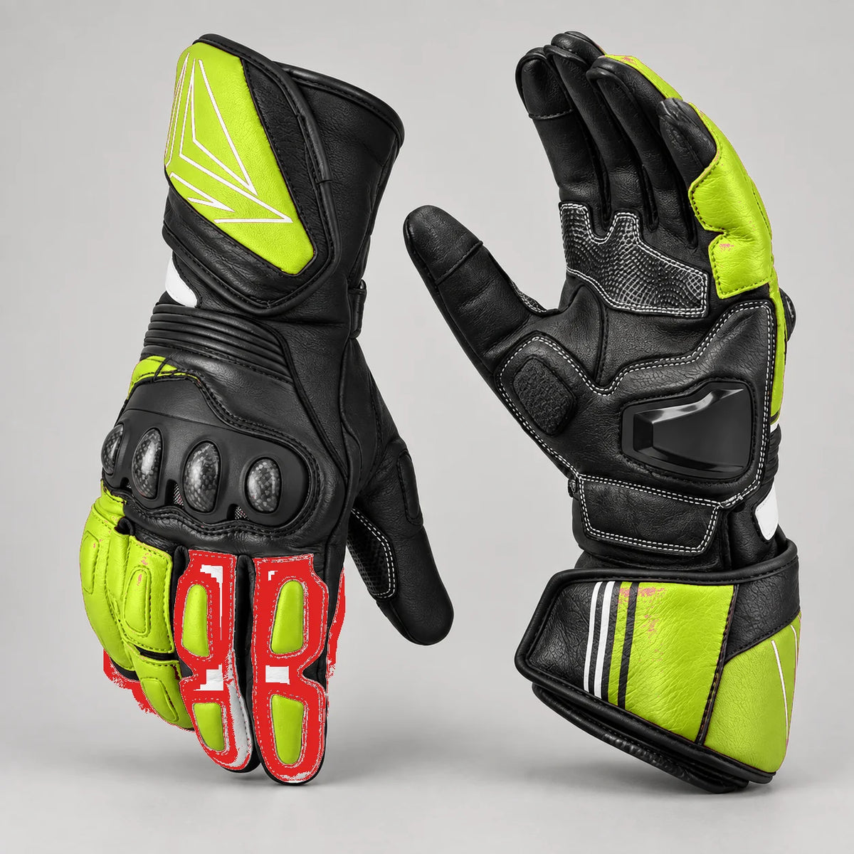 Gants moto touring cuir Wolfia Vert — packshot